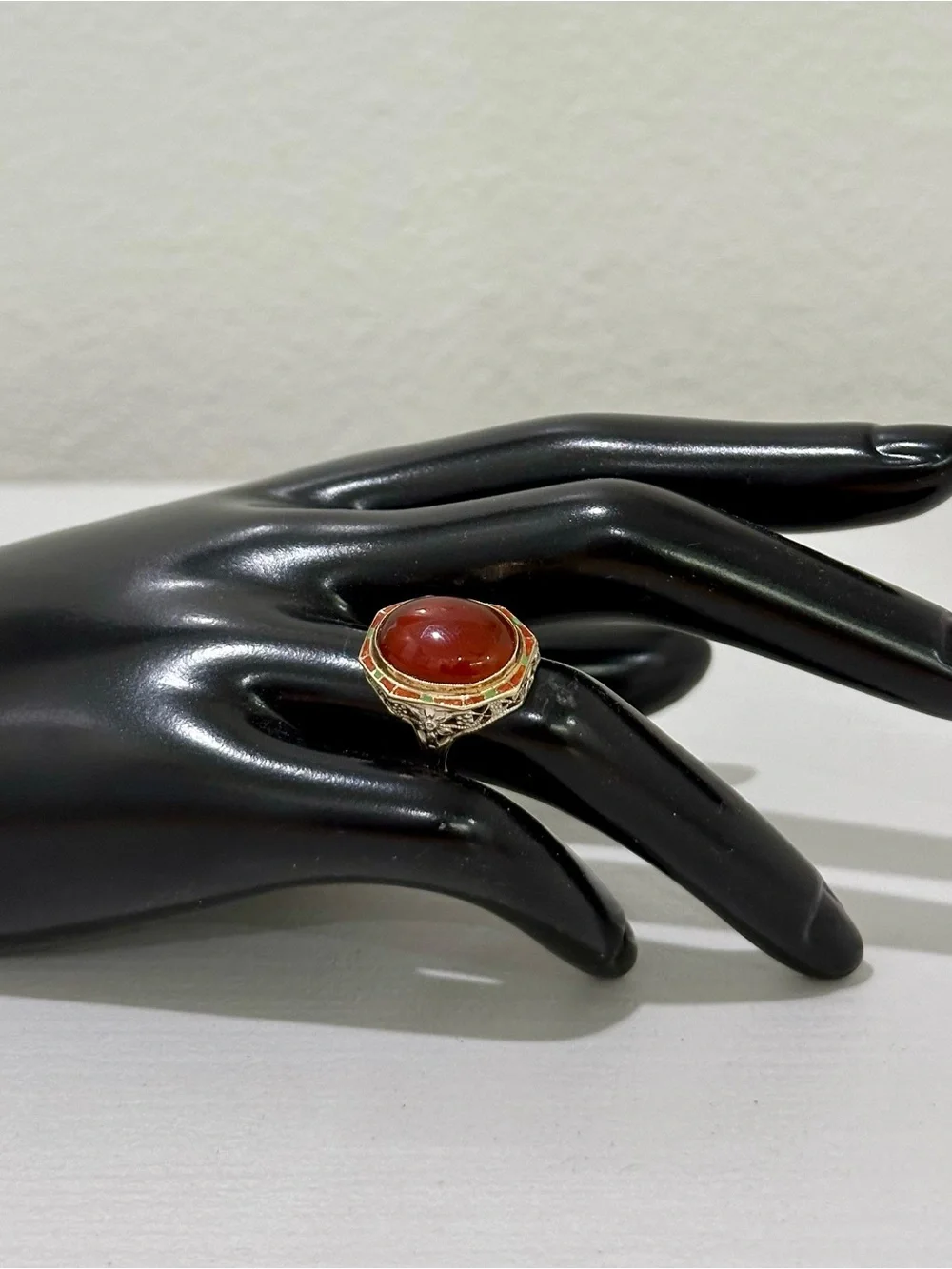 Vintage Carnelian 14kt Two Tone Statement Ring